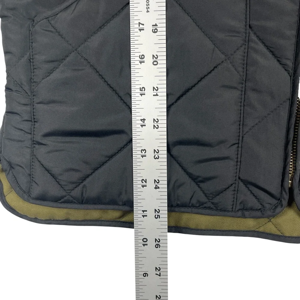 J Crew Outerwear Men's Diamond Quilted Vest Medium Black Full Zip Pockets 47752